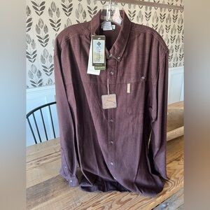 Columbia Men's Button-Down Shirt - Deep Maroon Pattern